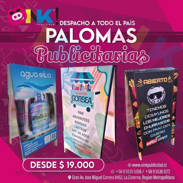 Paloma Publicitaria 200x140, letrero tipo A - Oink Publicidad